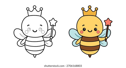 Learn to color the Queen Bee character complete with colored examples.