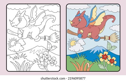 learn coloring for kids and elementary school. coloring page or book.