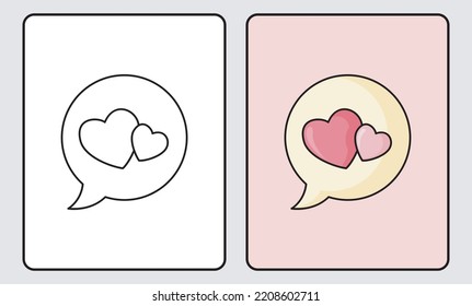 aprender a colorear para niños y escuelas primarias. Increíble carta de amor