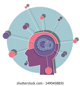 Learn concept on white background. Flat vector illustration for website. 