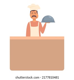 Learn cook icon cartoon vector. Food cooking. Hand home