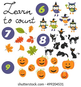 Learn to count Halloween related cute collection