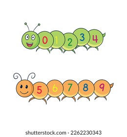 learn to count from zero to nine in a cute caterpillar body.