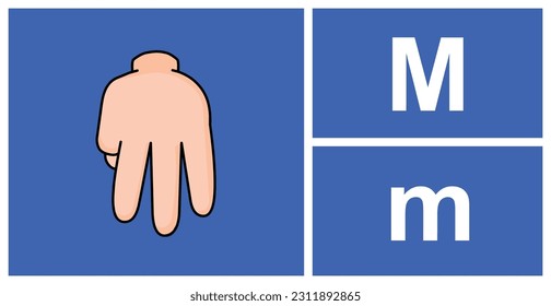 Learn the dactylological alphabet the Colombian sign language M