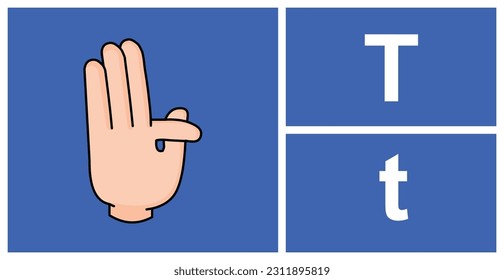 Learn the dactylological alphabet the Colombian sign language T