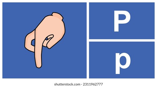Learn the dactylological alphabet the Colombian sign language P
