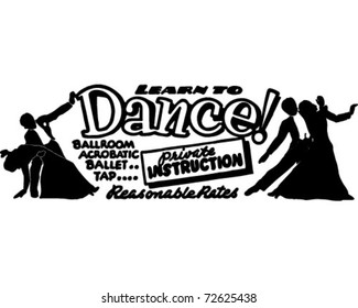 Learn To Dance - Retro Ad Art Banner