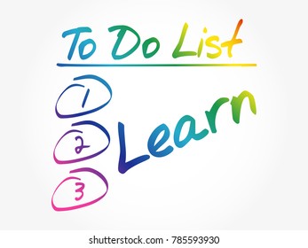 Learn in To Do List, education business concept background