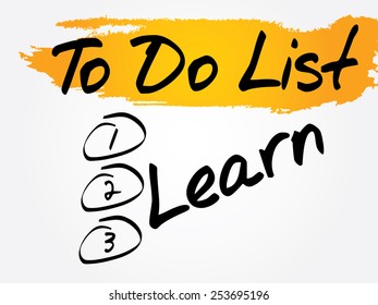 Learn in To Do List, vector concept background