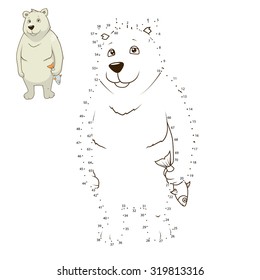 Learn to draw animal polar bear vector illustration