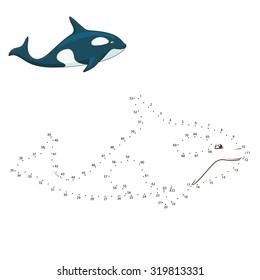 Learn to draw animal whale vector illustration