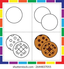 Aprenda a Dibujar una Galleta Dulce y Simple para Niños
