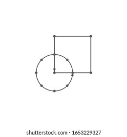 Aprender a dibujar formas y figuras geométricas.... Puntos y líneas. Ilustración vectorial de material aislada en fondo blanco.