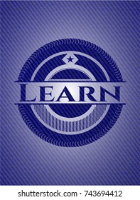 Learn emblem with jean texture