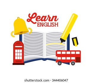 learn english design, vector illustration eps10 graphic 