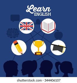 learn english design, vector illustration eps10 graphic 
