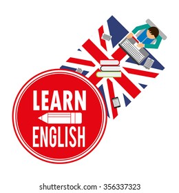 learn english design, vector illustration eps10 graphic 