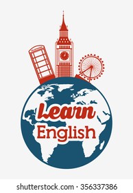 learn english design, vector illustration eps10 graphic 