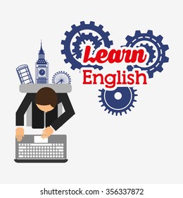 learn english design, vector illustration eps10 graphic 