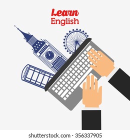 learn english design, vector illustration eps10 graphic 