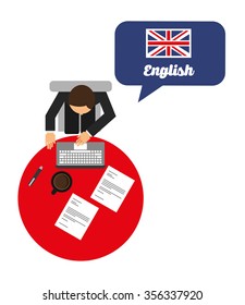 learn english design, vector illustration eps10 graphic 