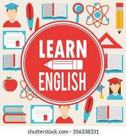 learn english design, vector illustration eps10 graphic 