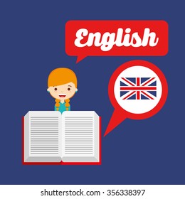 learn english design, vector illustration eps10 graphic