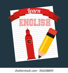 learn english design, vector illustration eps10 graphic 