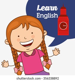learn english design, vector illustration eps10 graphic 