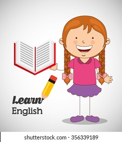 learn english design, vector illustration eps10 graphic 