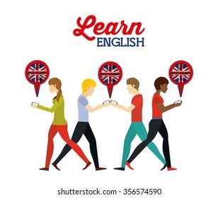learn english design, vector illustration eps10 graphic 