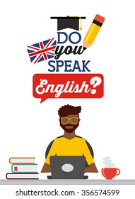 learn english design, vector illustration eps10 graphic 