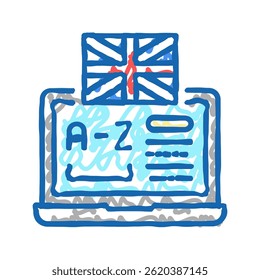 learn english doodle icon sketch vector. learn english sign. isolated symbol illustration