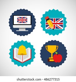 learn english education icons vector illustration design