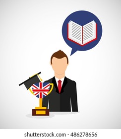 learn english education icons vector illustration design