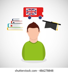 learn english education icons vector illustration design