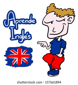 Learn english message in spanish language