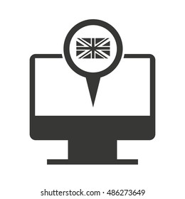 learn english online icon vector illustration design