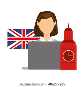 learn english online icon vector illustration design