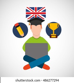 learn english online icon vector illustration design