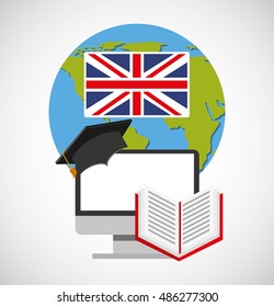 learn english online icon vector illustration design