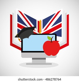 learn english online icon vector illustration design