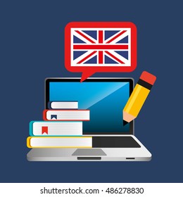 Learn English Online Icon Vector Illustration Design