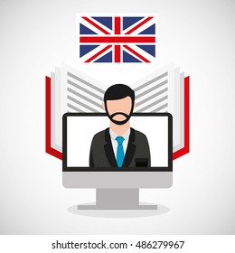 learn english online icon vector illustration design