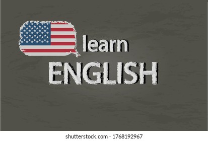 Learn English. Page for study English. Vector illustration 2
