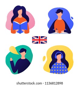 Learn English  vector illustration