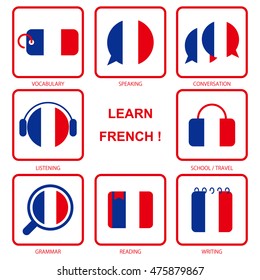 learn french icon set