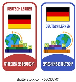 Learn German Banners Set Stock Vector (Royalty Free) 550335904