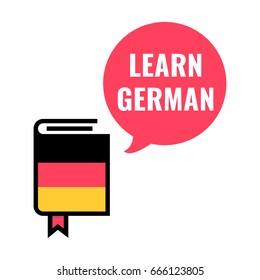 Learn German. Flat vector icon illustration on white background.
