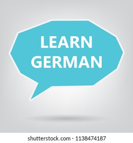 learn german written on speech bubble- vector illustration